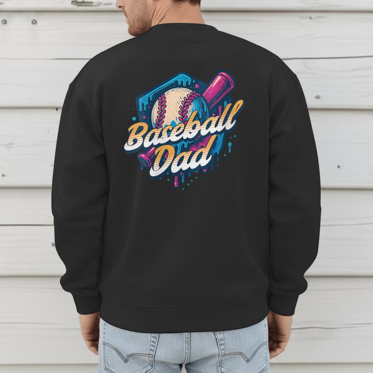 Baseball Dad Kids Birthday Baseball Drip Ice Cream Family Men's Sweatshirt Back Print Baseball Dad Kids Birthday Baseball Drip Ice Cream Family Men's Sweatshirt Back Print