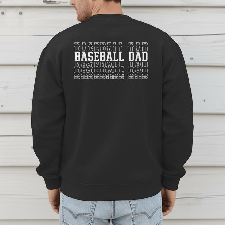 Baseball Dad Layered Text Father Coach Player Men's Sweatshirt Back Print