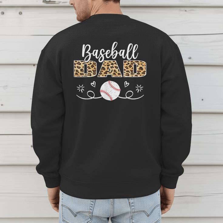 Baseball Dad Leopard Baseball Player Men's Sweatshirt Back Print Baseball Dad Leopard Baseball Player Men's Sweatshirt Back Print