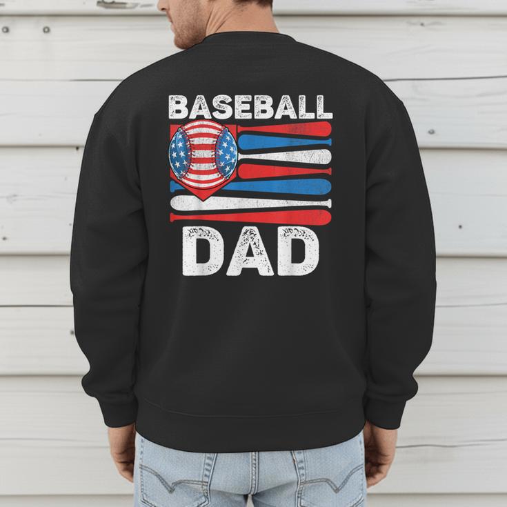 Baseball Dad For Men American Flag 4th Of July Fathers Day Men's Sweatshirt Back Print Baseball Dad For Men American Flag 4th Of July Fathers Day Men's Sweatshirt Back Print