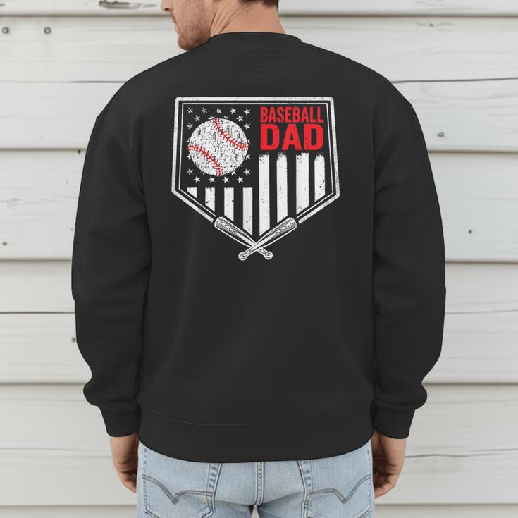 Baseball Dad Men USA American Flag Fathers Day 4th Of July Men's Sweatshirt Back Print Baseball Dad Men USA American Flag Fathers Day 4th Of July Men's Sweatshirt Back Print