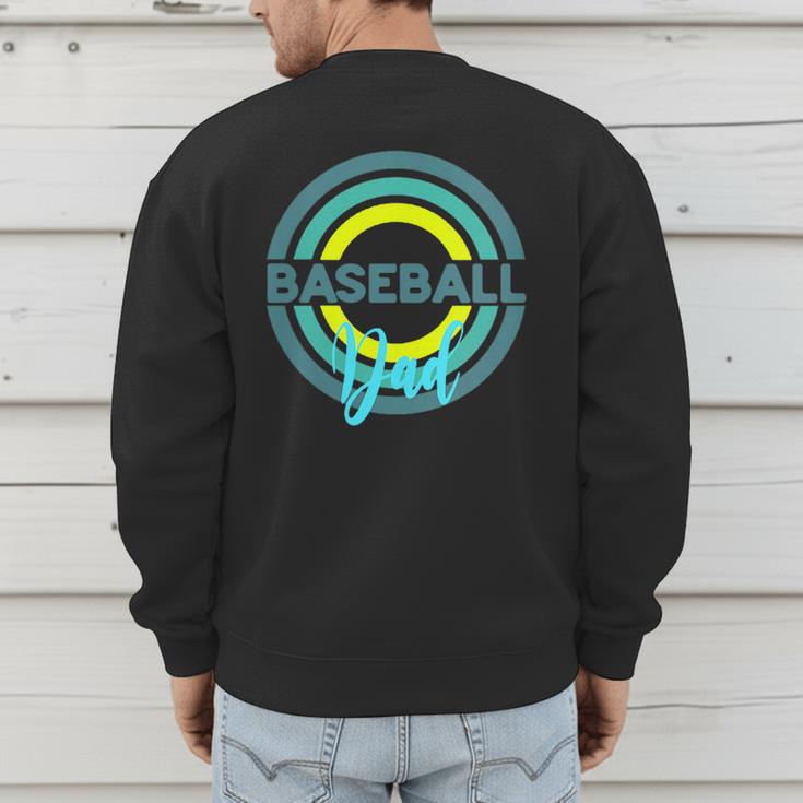 Baseball Dad With Modern Baseball Circles Men's Sweatshirt Back Print Baseball Dad With Modern Baseball Circles Men's Sweatshirt Back Print