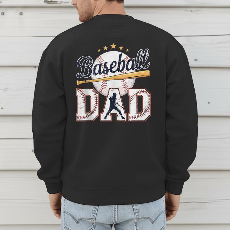 Baseball Dad Player Cool Retro Sports Fan Father's Day Men's Sweatshirt Back Print Baseball Dad Player Cool Retro Sports Fan Father's Day Men's Sweatshirt Back Print