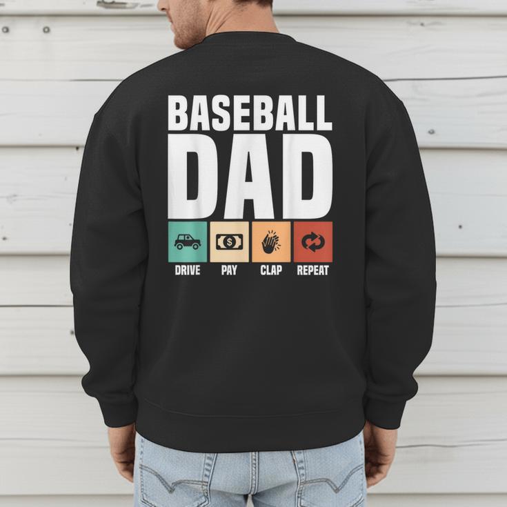 Baseball Dad Proud Little Slugger Father Humor Men's Sweatshirt Back Print Baseball Dad Proud Little Slugger Father Humor Men's Sweatshirt Back Print