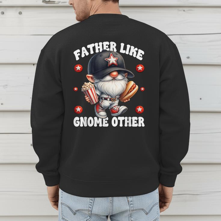 Baseball Dad Saying Hot Dog Gnome Pun For Fathers Day Men's Sweatshirt Back Print Baseball Dad Saying Hot Dog Gnome Pun For Fathers Day Men's Sweatshirt Back Print