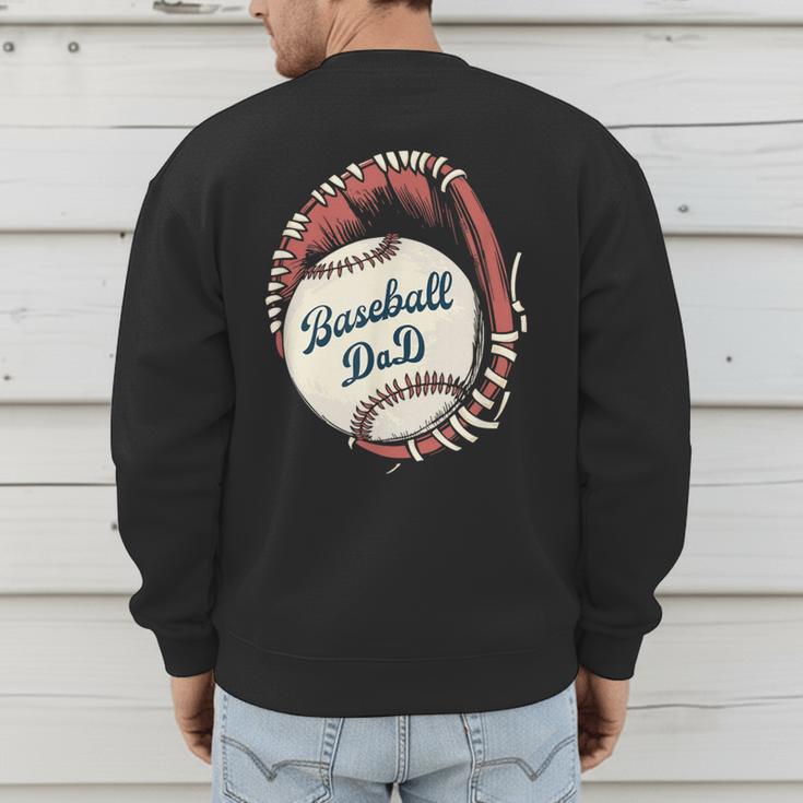 Baseball Dad Softball Glove And Ball Men's Sweatshirt Back Print