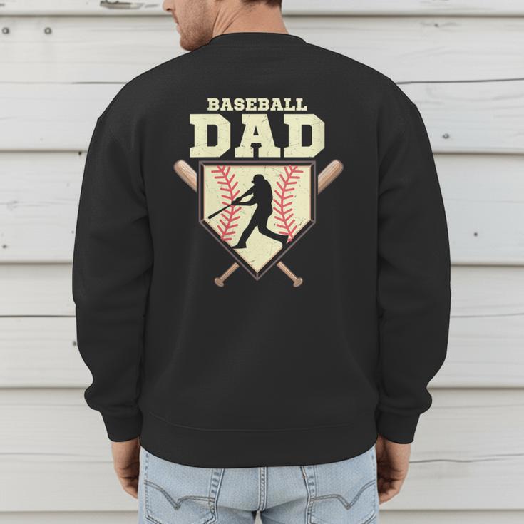 Baseball Dad Sport Fan Father Men's Sweatshirt Back Print Baseball Dad Sport Fan Father Men's Sweatshirt Back Print