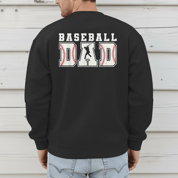 Baseball Dad Sport Happy Fathers Day Boys Kids Men's Sweatshirt Back Print Baseball Dad Sport Happy Fathers Day Boys Kids Men's Sweatshirt Back Print
