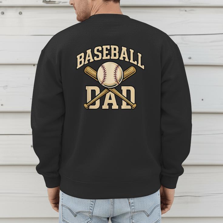 Baseball Dad Sports With Bats And Ball Graphic Men's Sweatshirt Back Print Baseball Dad Sports With Bats And Ball Graphic Men's Sweatshirt Back Print