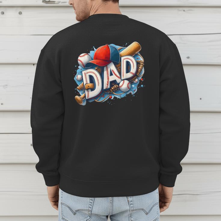 Baseball Dad Sports Fan Father Dada Men Baseball Fathers Day Men's Sweatshirt Back Print Baseball Dad Sports Fan Father Dada Men Baseball Fathers Day Men's Sweatshirt Back Print