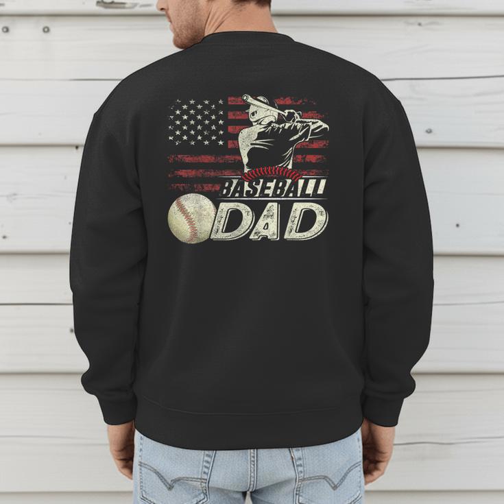 Baseball Dad US Flag For Dad Men Patriotic Fathers Day Men's Sweatshirt Back Print Baseball Dad US Flag For Dad Men Patriotic Fathers Day Men's Sweatshirt Back Print