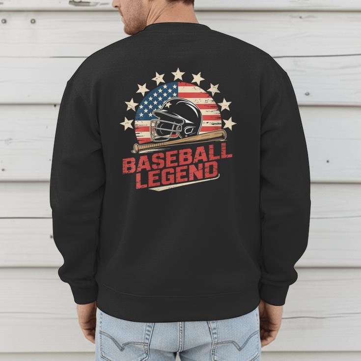 Baseball Dad USA Flag Men's Sweatshirt Back Print