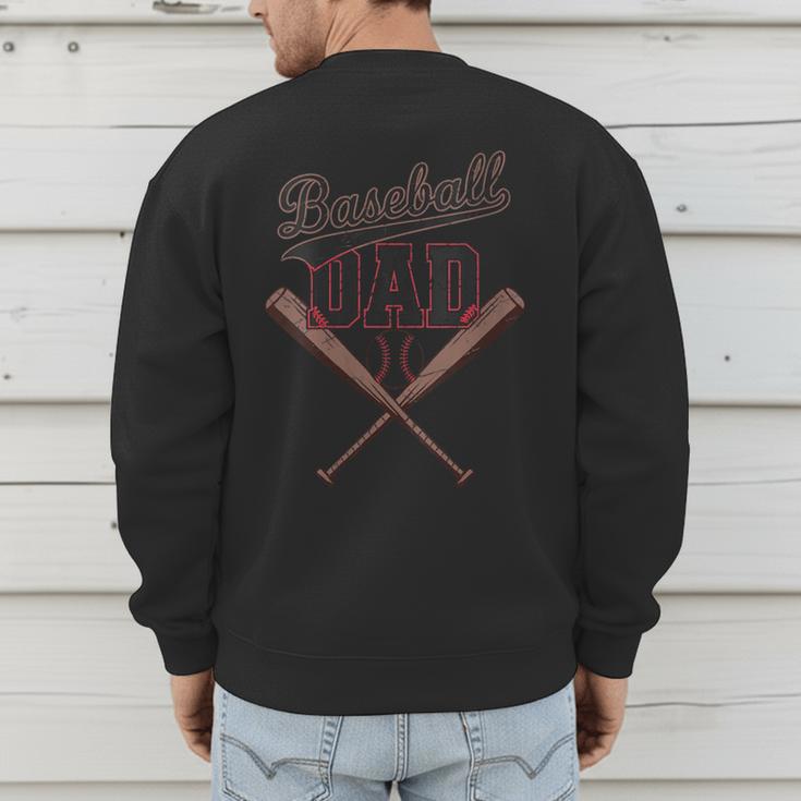 Baseball Dad Vintage Family Matching Father's Day Dad Life Men's Sweatshirt Back Print Baseball Dad Vintage Family Matching Father's Day Dad Life Men's Sweatshirt Back Print
