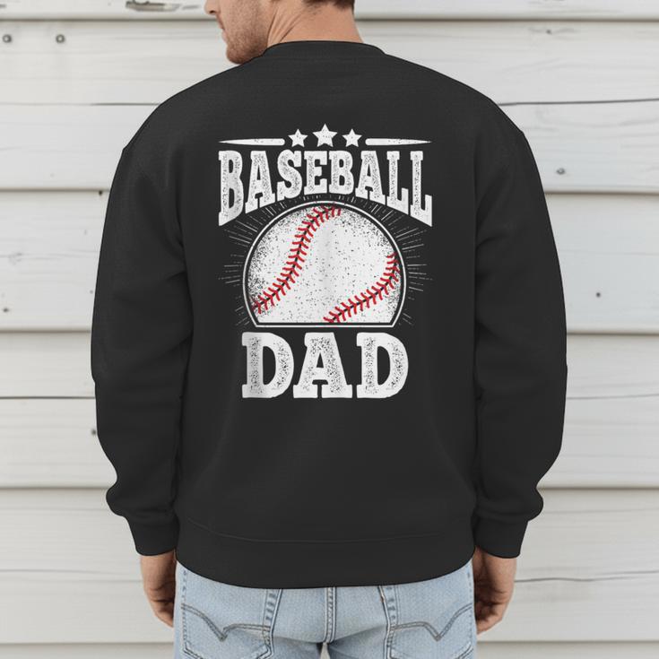 Baseball Dad Vintage Baseball Player Daddy Men Men's Sweatshirt Back Print Baseball Dad Vintage Baseball Player Daddy Men Men's Sweatshirt Back Print