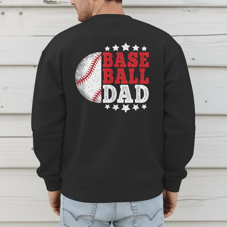 Baseball Dad Vintage Baseball Player Men Men's Sweatshirt Back Print