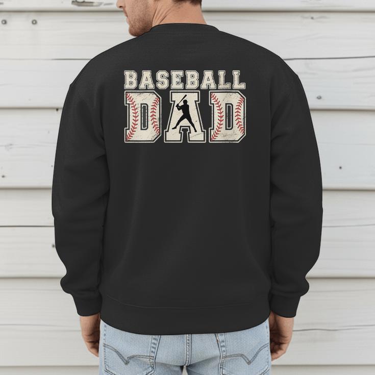 Baseball Dad Vintage For Sports Fan Or Proud Father Men's Sweatshirt Back Print Baseball Dad Vintage For Sports Fan Or Proud Father Men's Sweatshirt Back Print