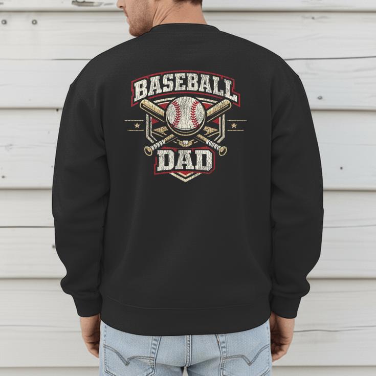 Baseball Fan Dad Father Vintage Baseball Dad Men's Sweatshirt Back Print Baseball Fan Dad Father Vintage Baseball Dad Men's Sweatshirt Back Print