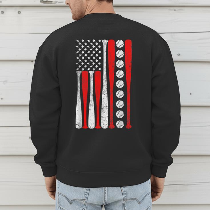 Baseball USA Flag Baseball Lover Baseball Dad Men's Sweatshirt Back Print Baseball USA Flag Baseball Lover Baseball Dad Men's Sweatshirt Back Print
