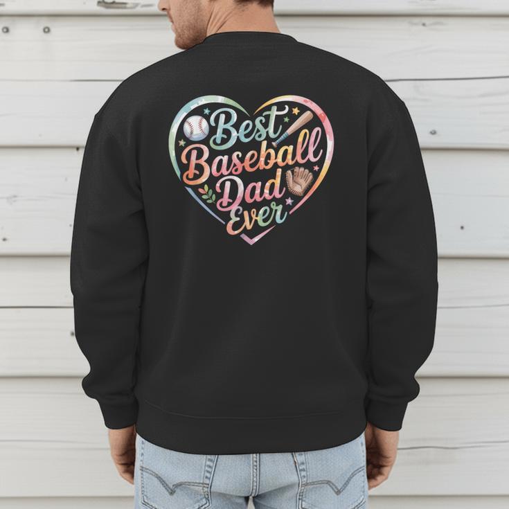 Best Baseball Dad Ever Heart Men's Sweatshirt Back Print