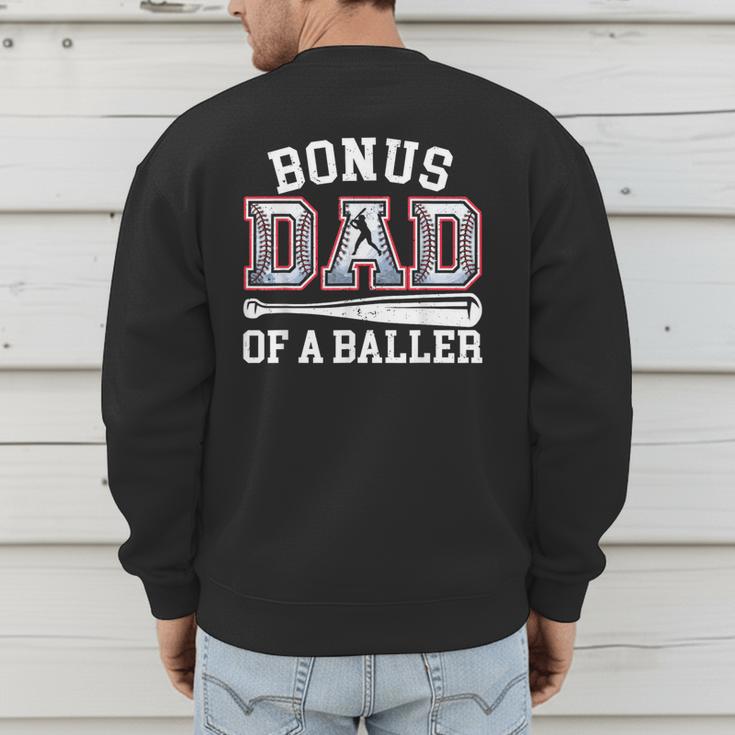 Bonus Dad Shirt Baseball Dad Fathers Day Men's Sweatshirt Back Print