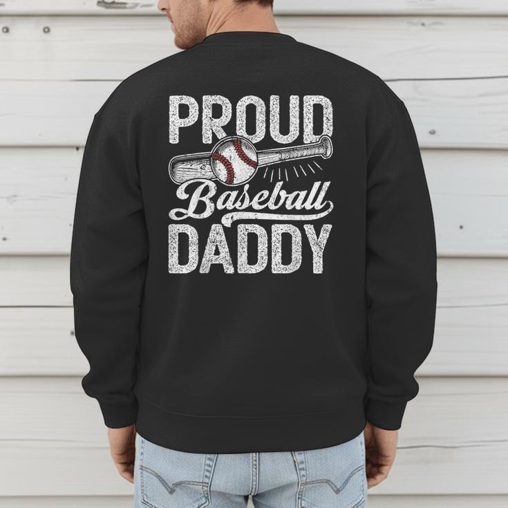 Dad Baseball Men Vintage Proud Baseball Daddy Men's Sweatshirt Back Print