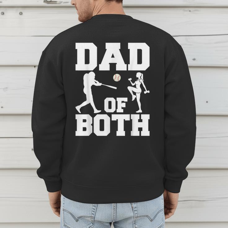 Dad Of Both Gymnastics Baseball Dad Men's Sweatshirt Back Print Dad Of Both Gymnastics Baseball Dad Men's Sweatshirt Back Print