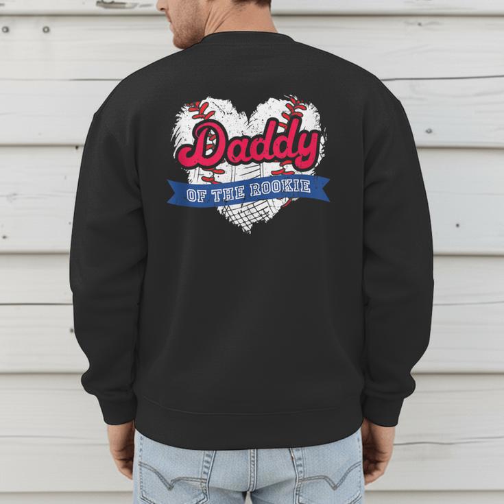 Daddy Of The Rookie Baseball Dad Retro Love Heart Birthday Men's Sweatshirt Back Print Daddy Of The Rookie Baseball Dad Retro Love Heart Birthday Men's Sweatshirt Back Print