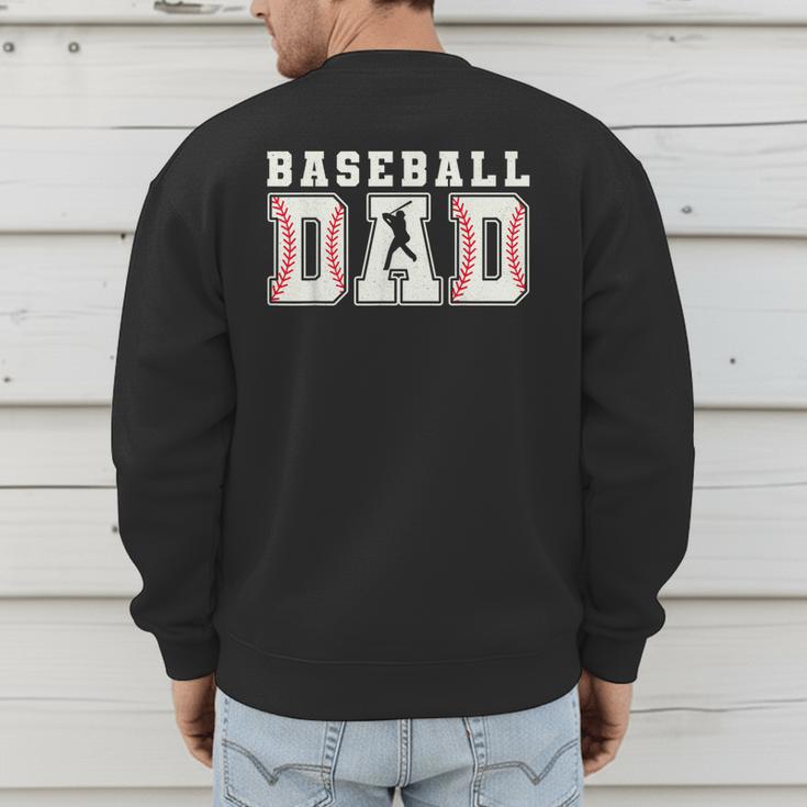Groovy Baseball Dad Father Happy Fathers Day Sports Game Day Men's Sweatshirt Back Print Groovy Baseball Dad Father Happy Fathers Day Sports Game Day Men's Sweatshirt Back Print