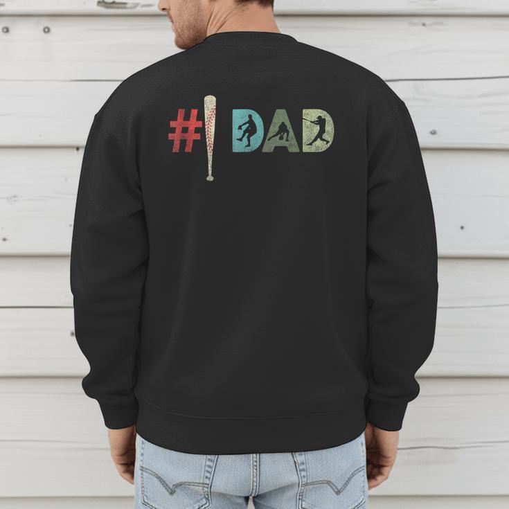 Number One Baseball Dad Father's Day Baseball Player Dad Men's Sweatshirt Back Print Number One Baseball Dad Father's Day Baseball Player Dad Men's Sweatshirt Back Print