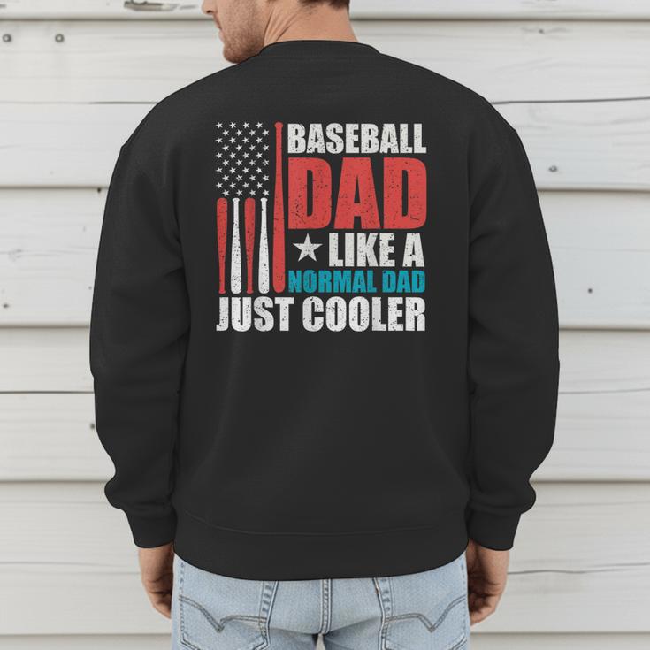 Patriotic Baseball Dad Father's Day American Flag Men's Sweatshirt Back Print