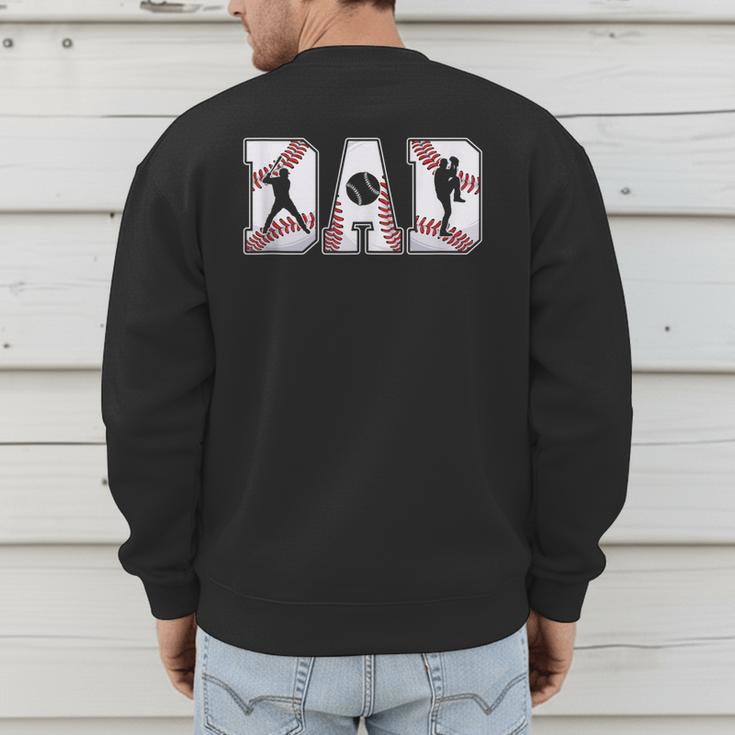 Retro Baseball Dad Daddy Father Happy Fathers Day Men Guys Men's Sweatshirt Back Print Retro Baseball Dad Daddy Father Happy Fathers Day Men Guys Men's Sweatshirt Back Print