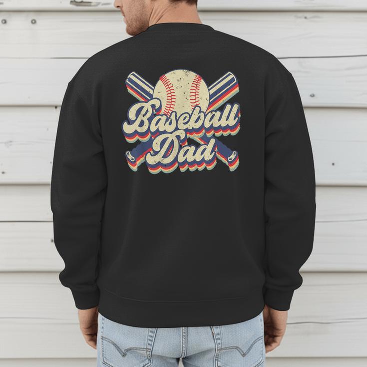 Retro Baseball Dad Sports Lovers Happy Father's Day Men's Sweatshirt Back Print Retro Baseball Dad Sports Lovers Happy Father's Day Men's Sweatshirt Back Print