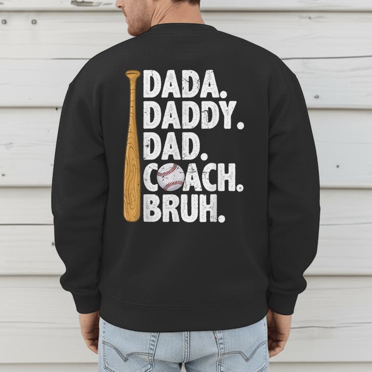 Retro Dada Daddy Dad Coach Bruh Baseball Dad Fathers Day Men Men's Sweatshirt Back Print