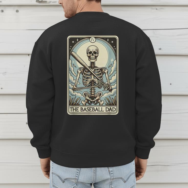 Retro Skeleton Baseball Dad Tarot Card Halloween Sport Lover Men's Sweatshirt Back Print Retro Skeleton Baseball Dad Tarot Card Halloween Sport Lover Men's Sweatshirt Back Print