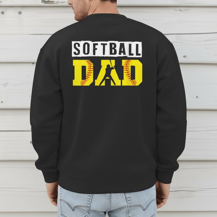 Softball Dad Like A Baseball Dad Definition Men's Sweatshirt Back Print