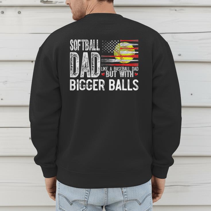 Softball Dad Like A Baseball Dad Retro US Flag Father's Day Men's Sweatshirt Back Print Softball Dad Like A Baseball Dad Retro US Flag Father's Day Men's Sweatshirt Back Print