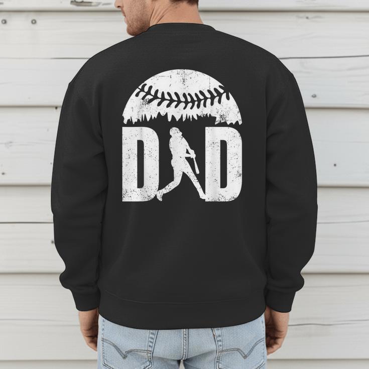 Vintage Baseball Dad Clothing Daddy Father's Day Men's Sweatshirt Back Print