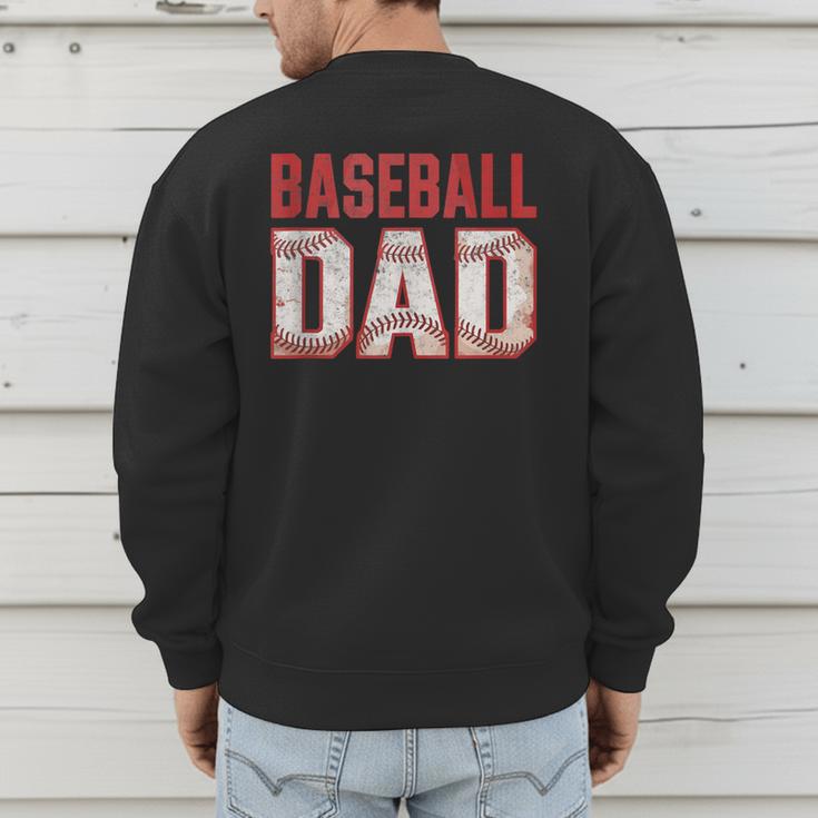 Vintage Baseball Dad Father Tee Player Fan Baseball Ball Men's Sweatshirt Back Print Vintage Baseball Dad Father Tee Player Fan Baseball Ball Men's Sweatshirt Back Print