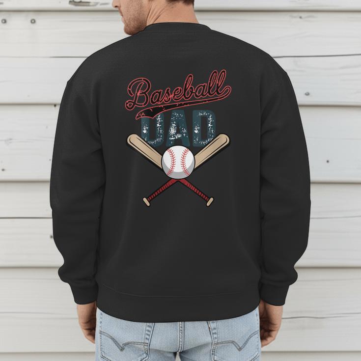 Vintage Baseball Dad Father's Day Birthday Matching Family Men's Sweatshirt Back Print