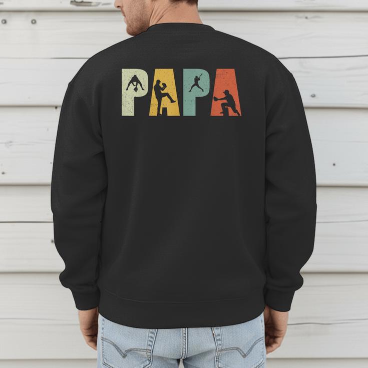 Vintage Baseball Dad Papa Fathers Day Men's Sweatshirt Back Print Vintage Baseball Dad Papa Fathers Day Men's Sweatshirt Back Print