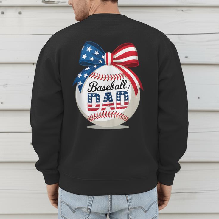 Vintage Baseball Dad Patriotic USA Flag 4th Of July Fathers Men's Sweatshirt Back Print Vintage Baseball Dad Patriotic USA Flag 4th Of July Fathers Men's Sweatshirt Back Print