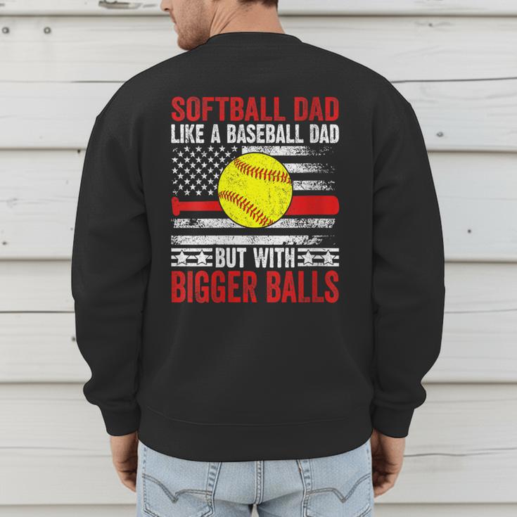 Vintage Softball Dad Like A Baseball Dad US Flag Men's Sweatshirt Back Print Vintage Softball Dad Like A Baseball Dad US Flag Men's Sweatshirt Back Print