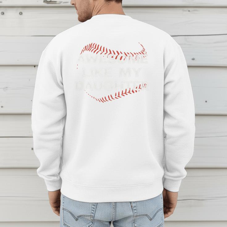 Awesome Like My Daughter Baseball Dad Premium Men's Sweatshirt Back Print