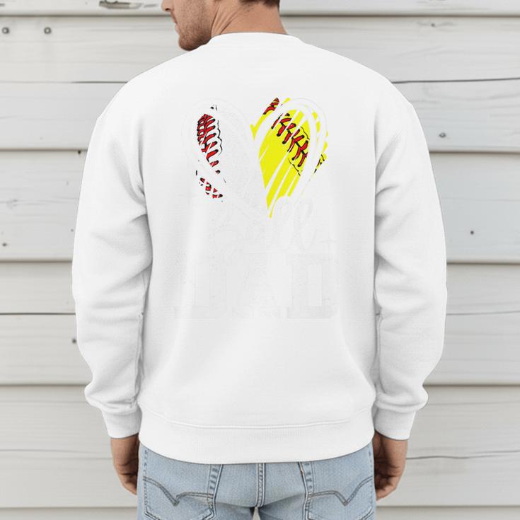 Ball Dad Softball Baseball Dad Daddy Premium Men's Sweatshirt Back Print