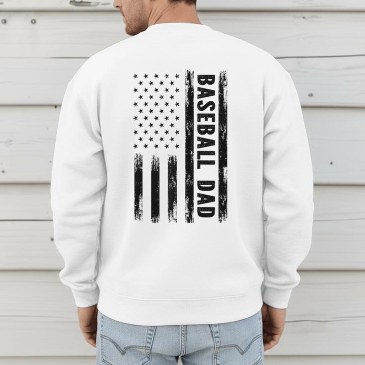 Baseball Dad American Flag Grunge Retro Vintage Father Raglan Baseball Tee Men's Sweatshirt Back Print Baseball Dad American Flag Grunge Retro Vintage Father Raglan Baseball Tee Men's Sweatshirt Back Print