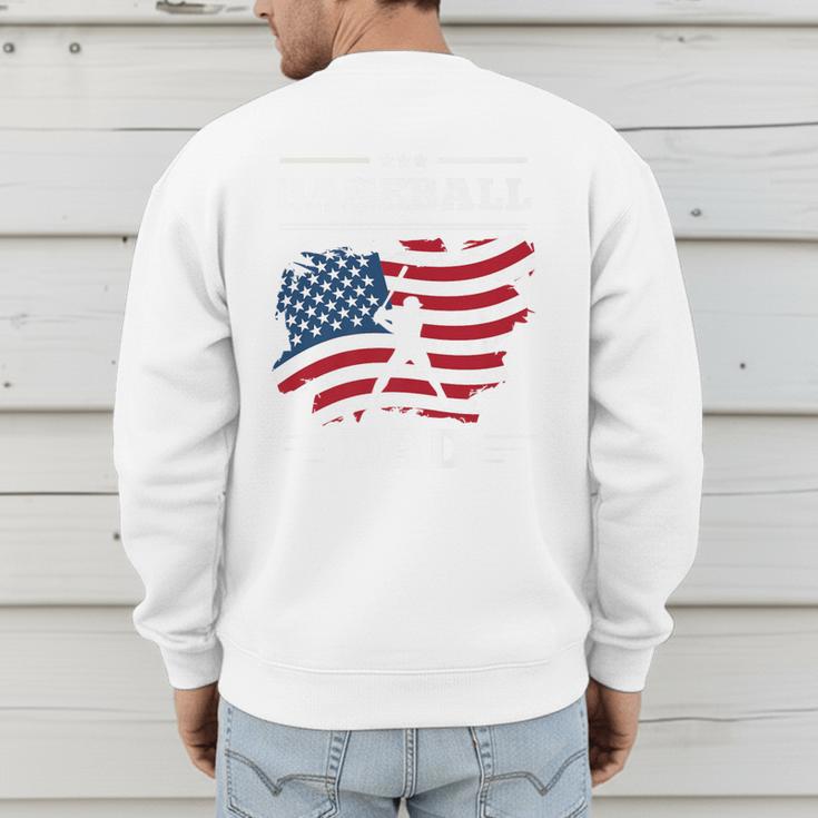 Baseball DAD American Flag Patriotic Father's Day Premium Men's Sweatshirt Back Print Baseball DAD American Flag Patriotic Father's Day Premium Men's Sweatshirt Back Print