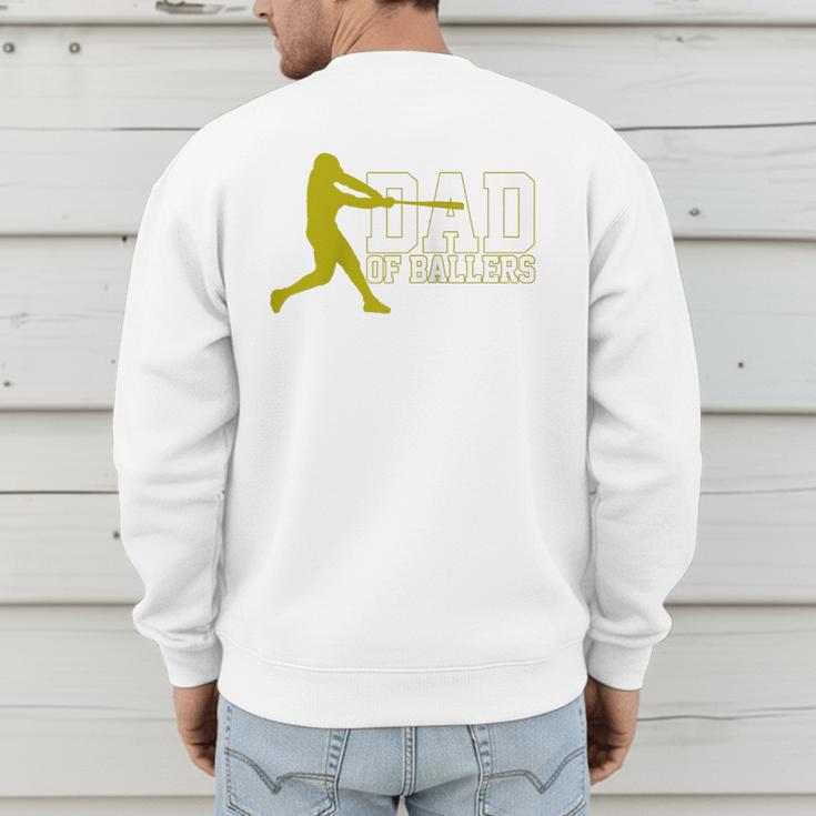 Baseball Dad Of Ballers Raglan Baseball Tee Men's Sweatshirt Back Print