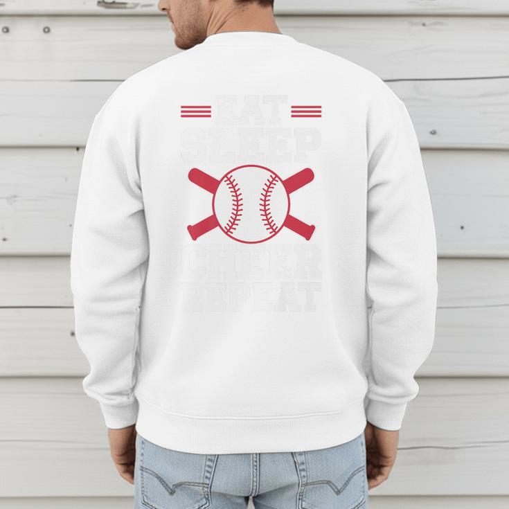 Baseball Dad Father Homerun Fathers Day Baseball Lovers Premium Men's Sweatshirt Back Print