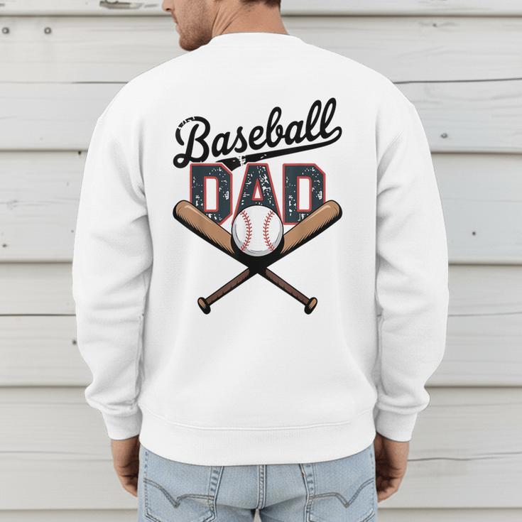 Baseball Dad For Father's Day Game Day Celebration Men's Sweatshirt Back Print
