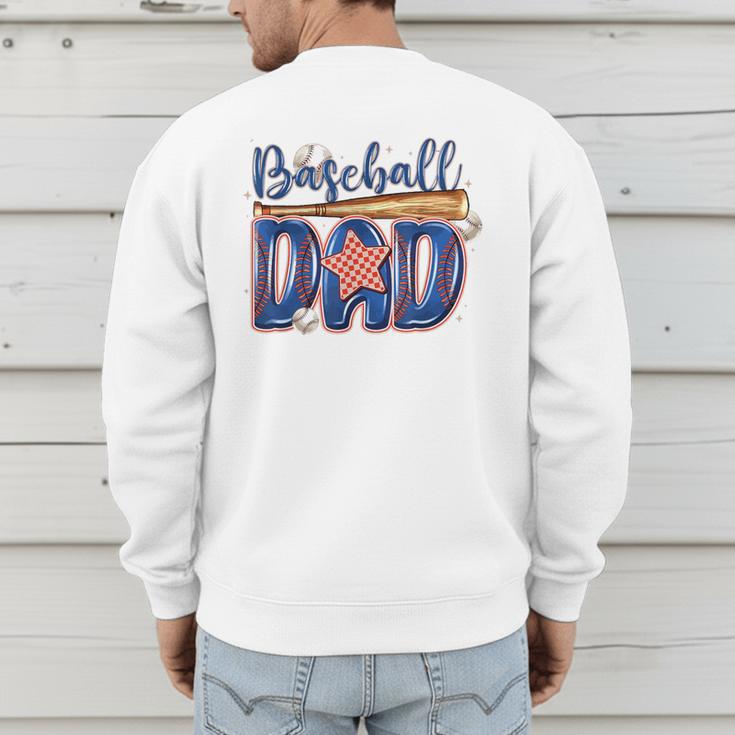Baseball Dad Game Day Fathers Day Men's Sweatshirt Back Print Baseball Dad Game Day Fathers Day Men's Sweatshirt Back Print